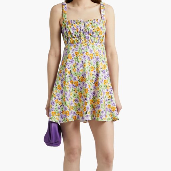 NICHOLAS Floral-print satin-twill mini dress - Picture 2 of 5